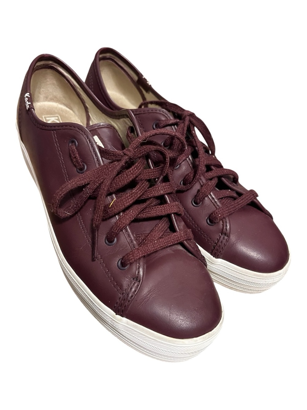 Keds Platform Sneakers in Burgundy and White